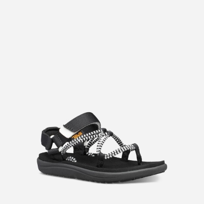 Teva Voya Infinity - Kids' Teva Hiking Sandals - Black / Light White | India (CJQD04369)